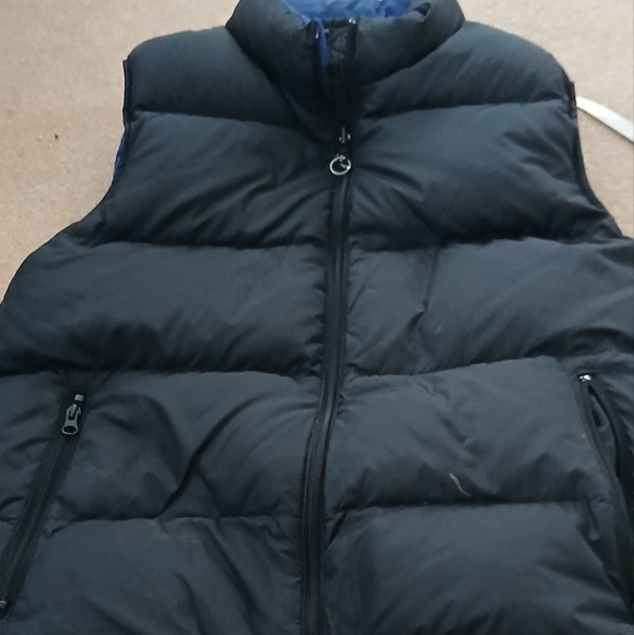Kids Reversible Lands End Goose Down Puffer Vest.  Size M Blue/Black. (FL) - Picture 3 of 8